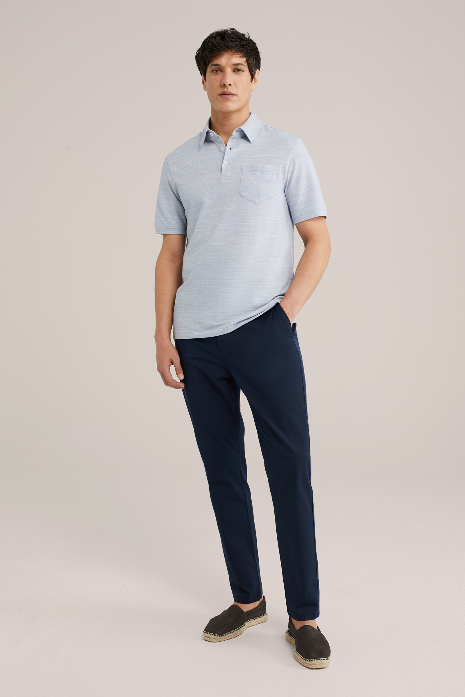 Heren Regular fit fijngebreide polo