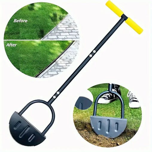 NNETM Full Steel Stand Up Garden Edger: Efficient Lawn Trimming with T Grip