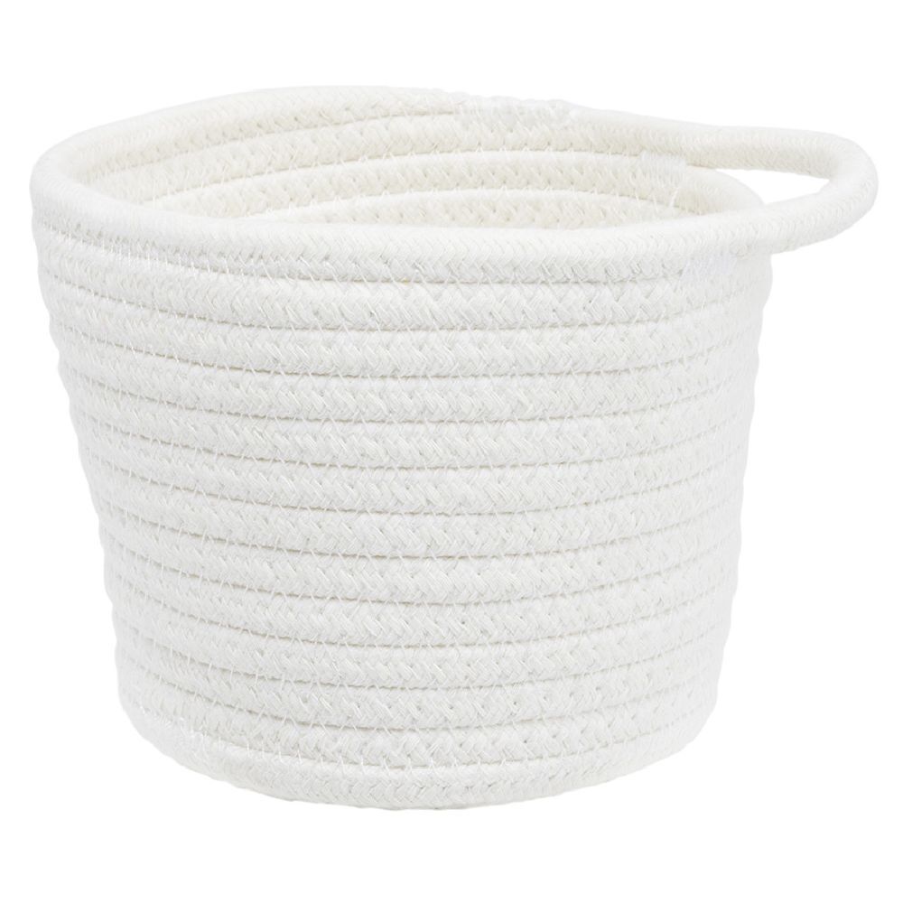 Panière ronde coton blanc