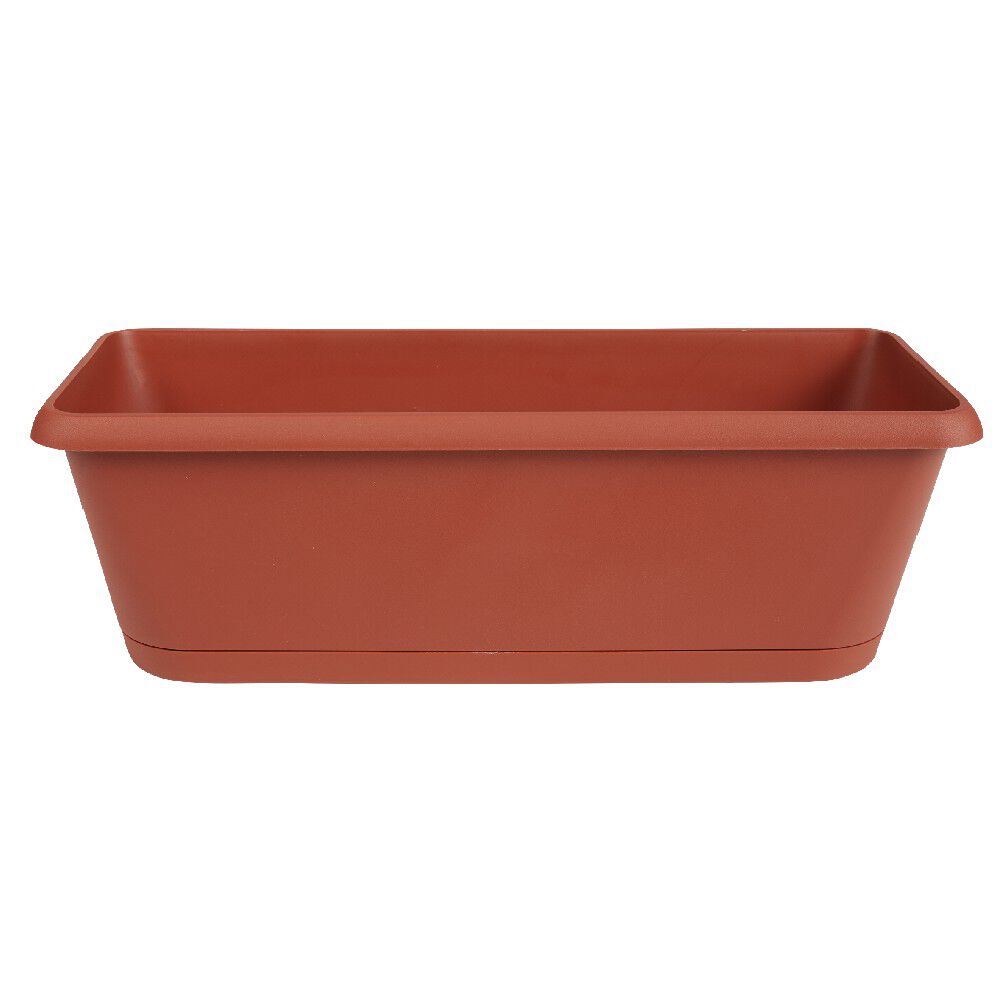 Jardinière plastique rouge terracota 48.8x18.8xH16cm