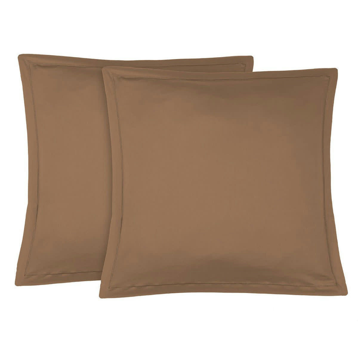 JULIA - Taie d'oreiller (x2) satin de coton  65x65 caramel