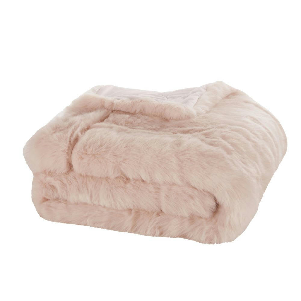 ALTAI - Plaid imitation fourrure rose 150x180