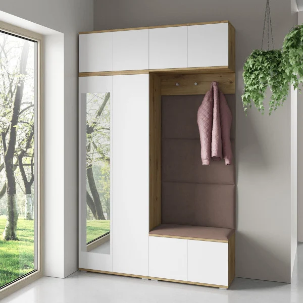 Garderoba z panelami Aura 3 Trinity 06 artisan biały