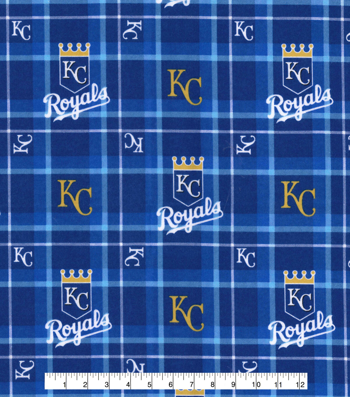 Fabric Traditions Kansas City Royals Flannel Fabric Plaid