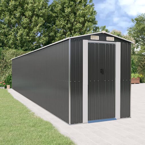 NNEVL Garden Shed Anthracite 192x1021x223 cm Galvanised Steel
