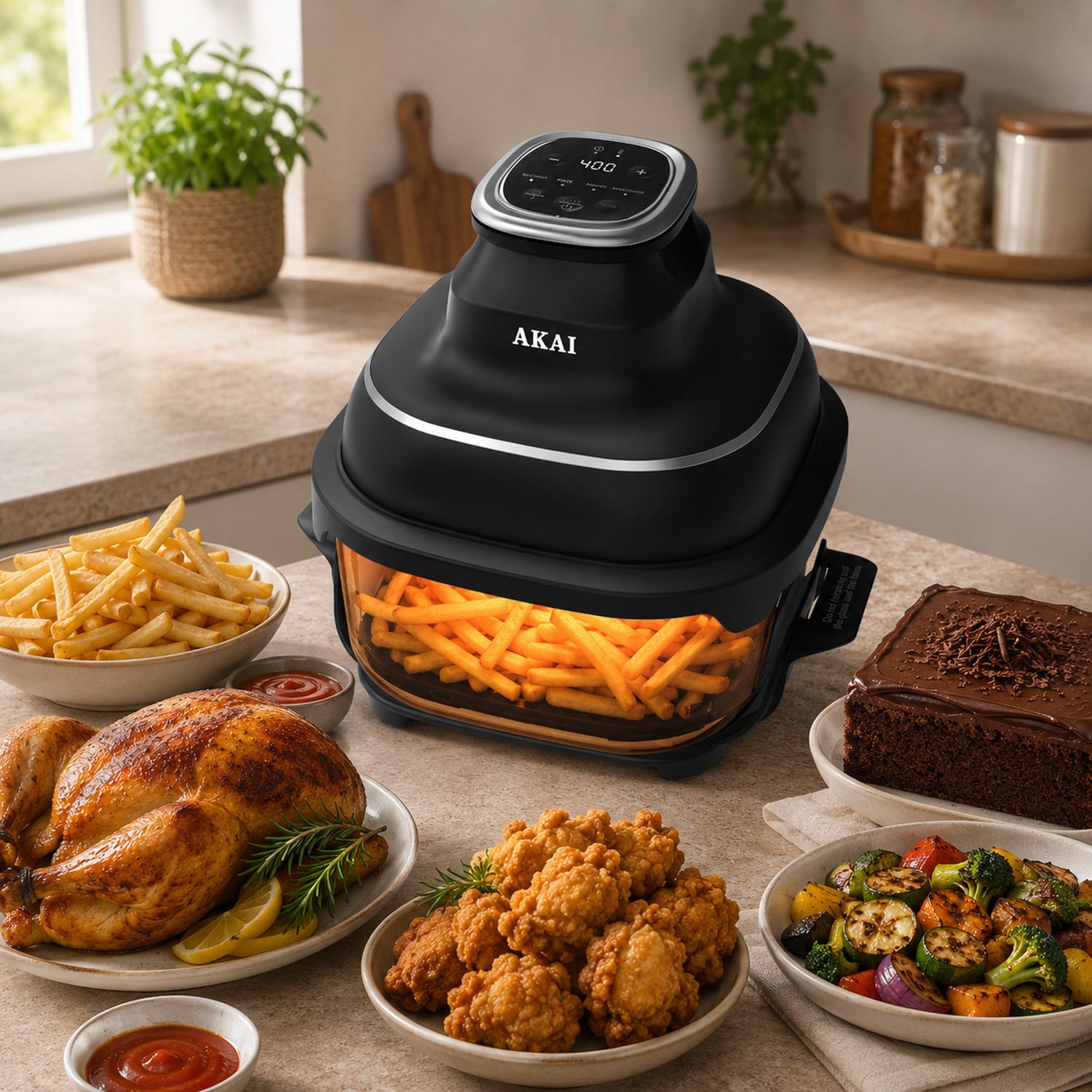 Friggitrice ad aria digitale 4,2 L 1500 W nera Akai