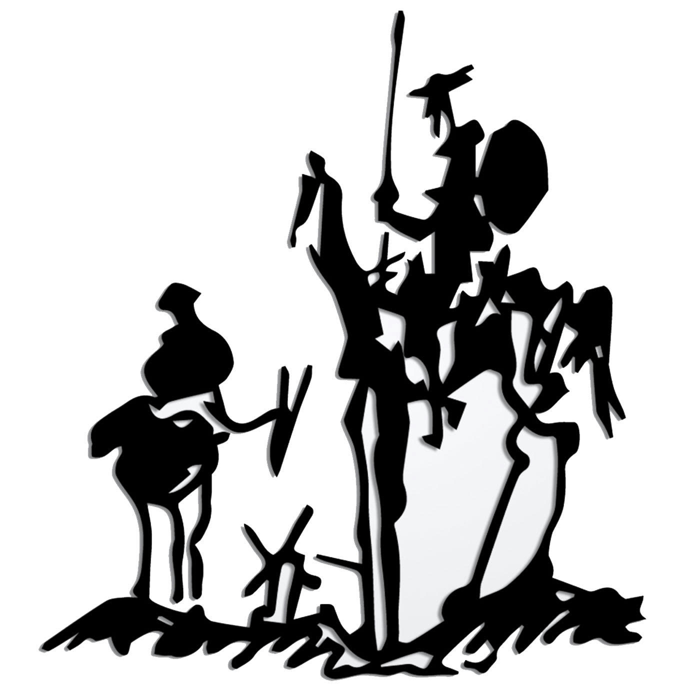 PICASSO - Décoration murale picasso don quichotte en métal noir 80x88 cm