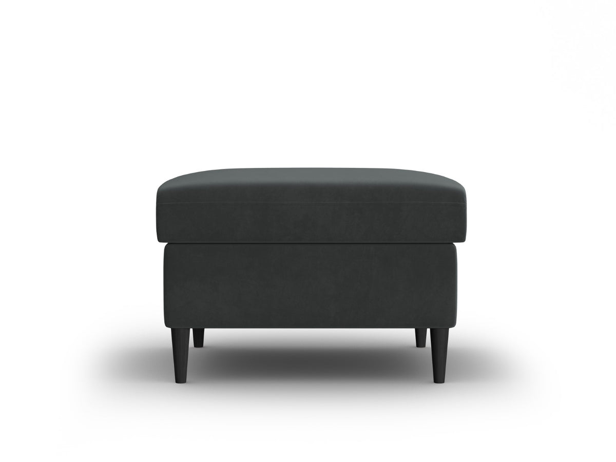 Cosmopolitan Design Poef Kyoto flueel donkergrijs - 70x70x45cm