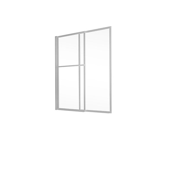 Pare-baignoire coulissant et pivotant 2 volets, l. 109 x H. 140 cm, transparent, Schulte