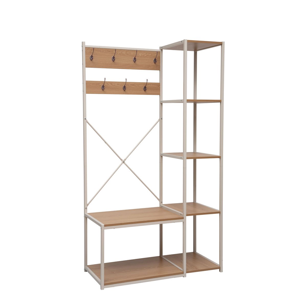 Móvel de entrada com cabides e prateleiras 178cm