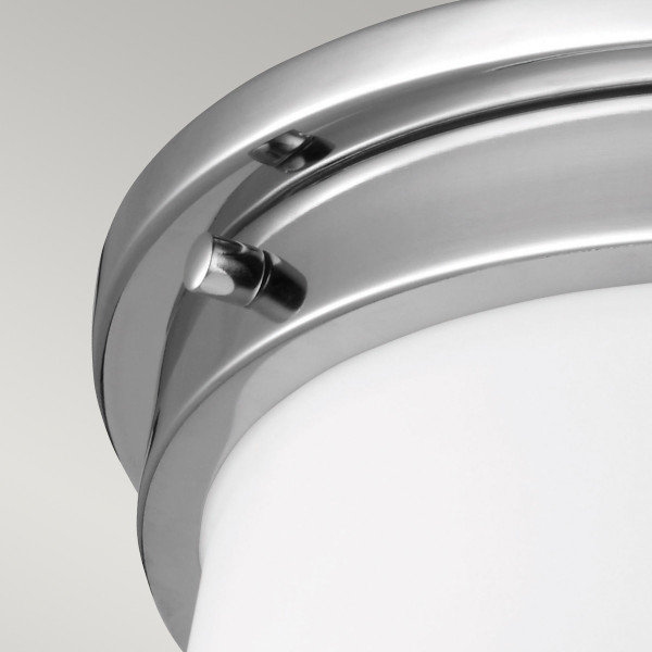 Plafonpolerowany chrom-biały okrągły 31,9cm Payne 2xE27x60W IP44 Feiss