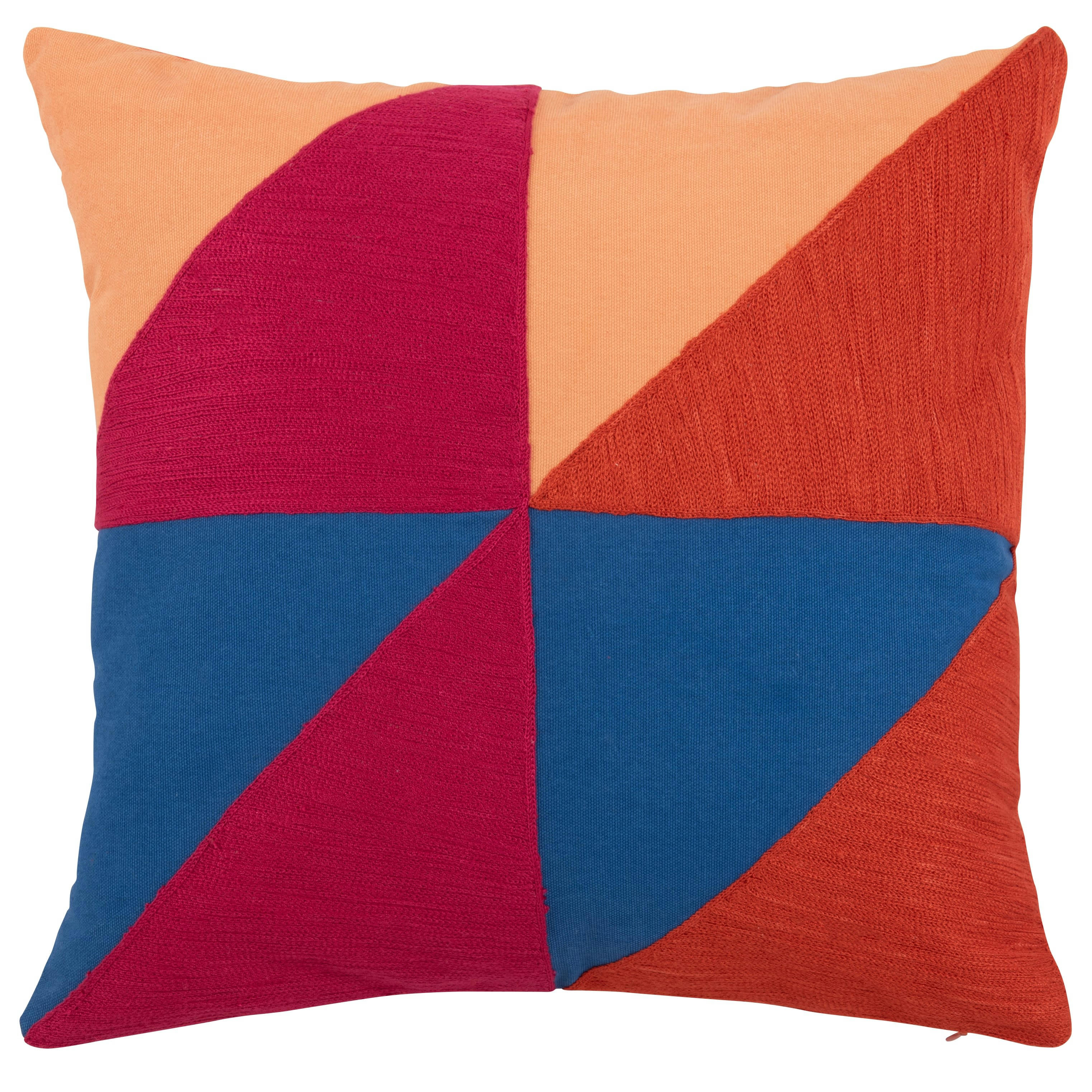 CRISTELO - Housse de coussin en coton motifs graphiques tricolores 40x40