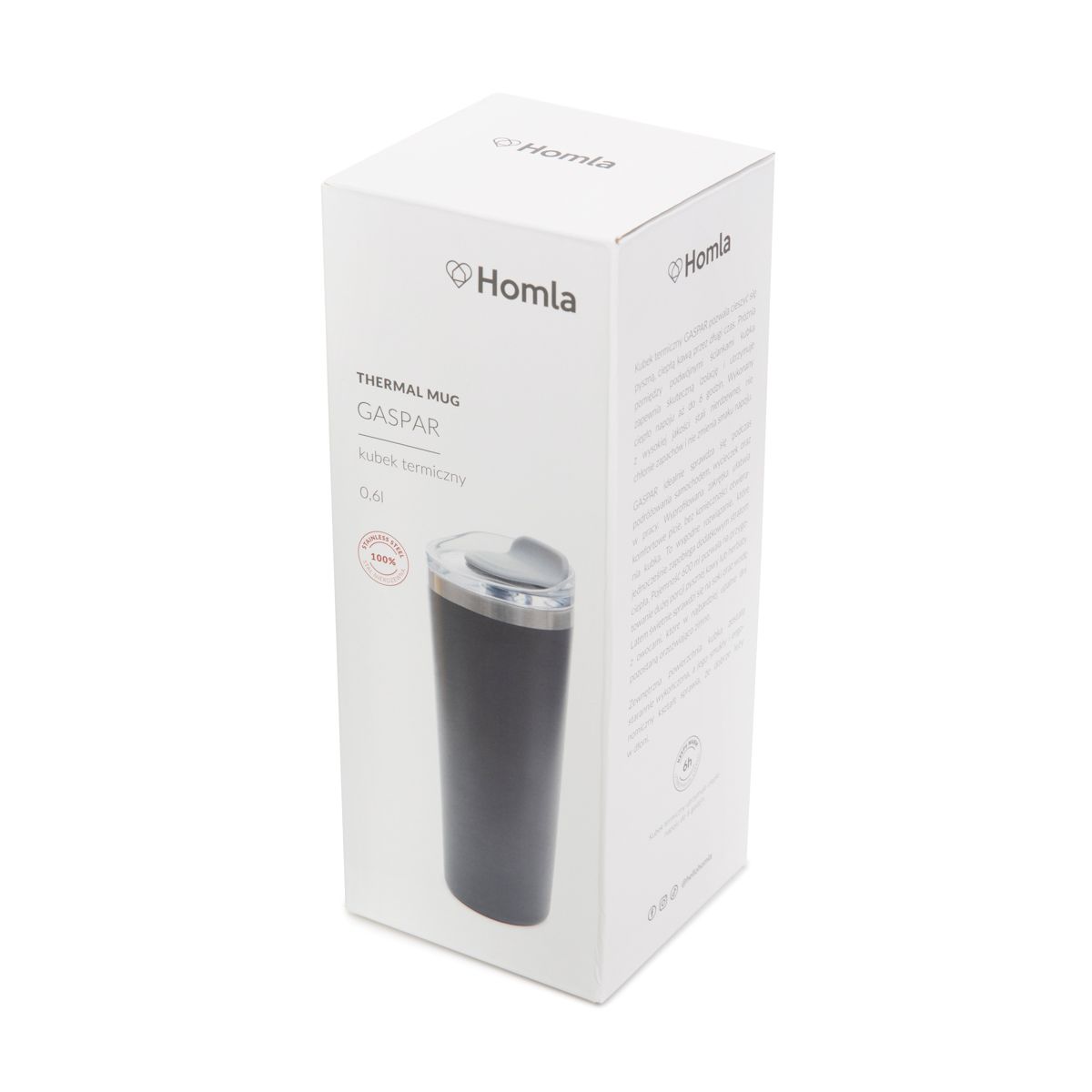 Kubek termiczny GASPAR grafitowy 0,6 l