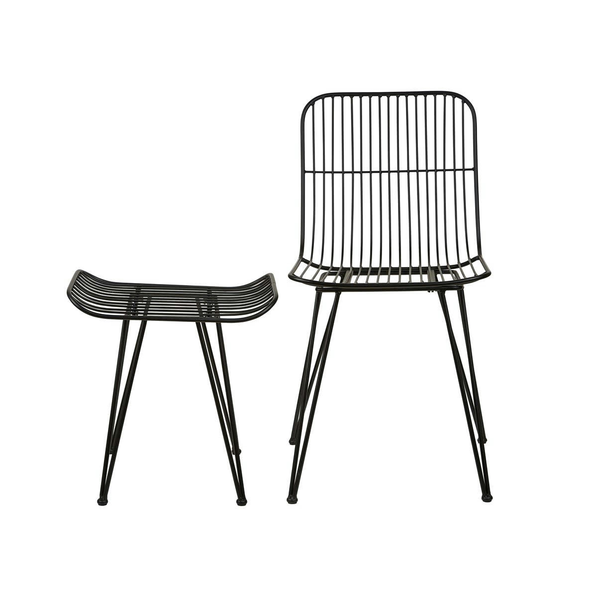 LIVING - Tabouret en fer noir