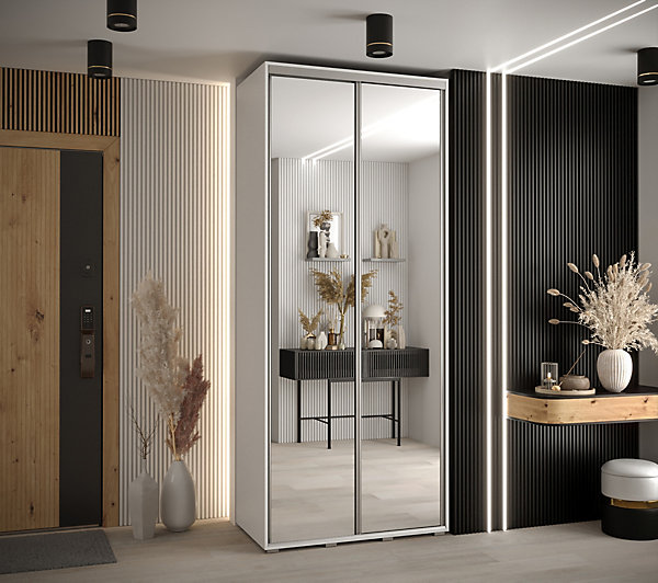Armoire Davos 2 a portes coulissantes H. 235,2 x L. 100 x P. 60 2 portes