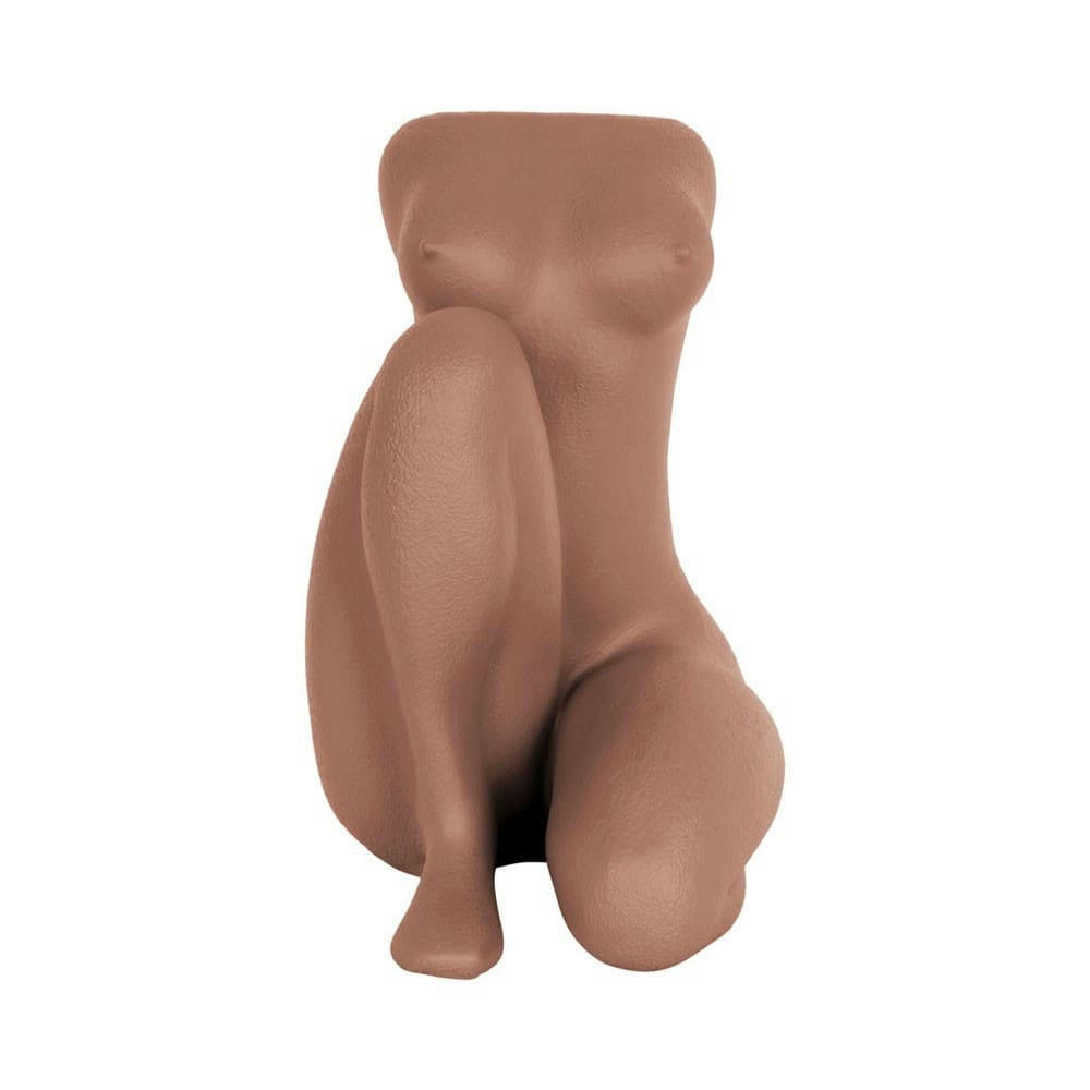 LADY - Vase femme assise polyrésine terracotta H37cm