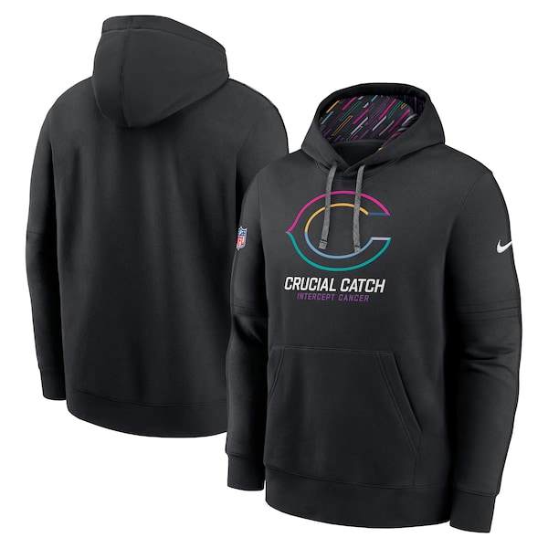 Chicago Bears Nike 2024 NFL Crucial Catch Club Pullover Hoodie - Black