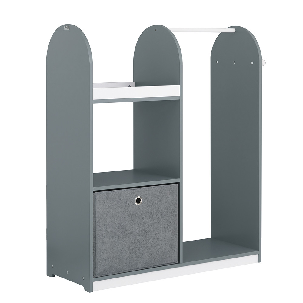 SoBuy Szafa dziecięca z trzema półkami Jasnoszary 90x34.5x107cm KMB40-HG