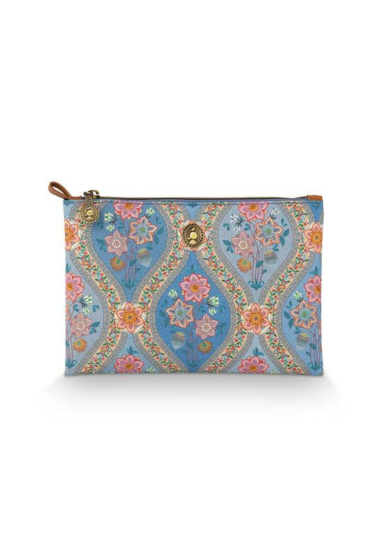 Pip Studio - Charly Make-up Tasje Dames - Ornamento - Blauw - 24x1x15.5cm