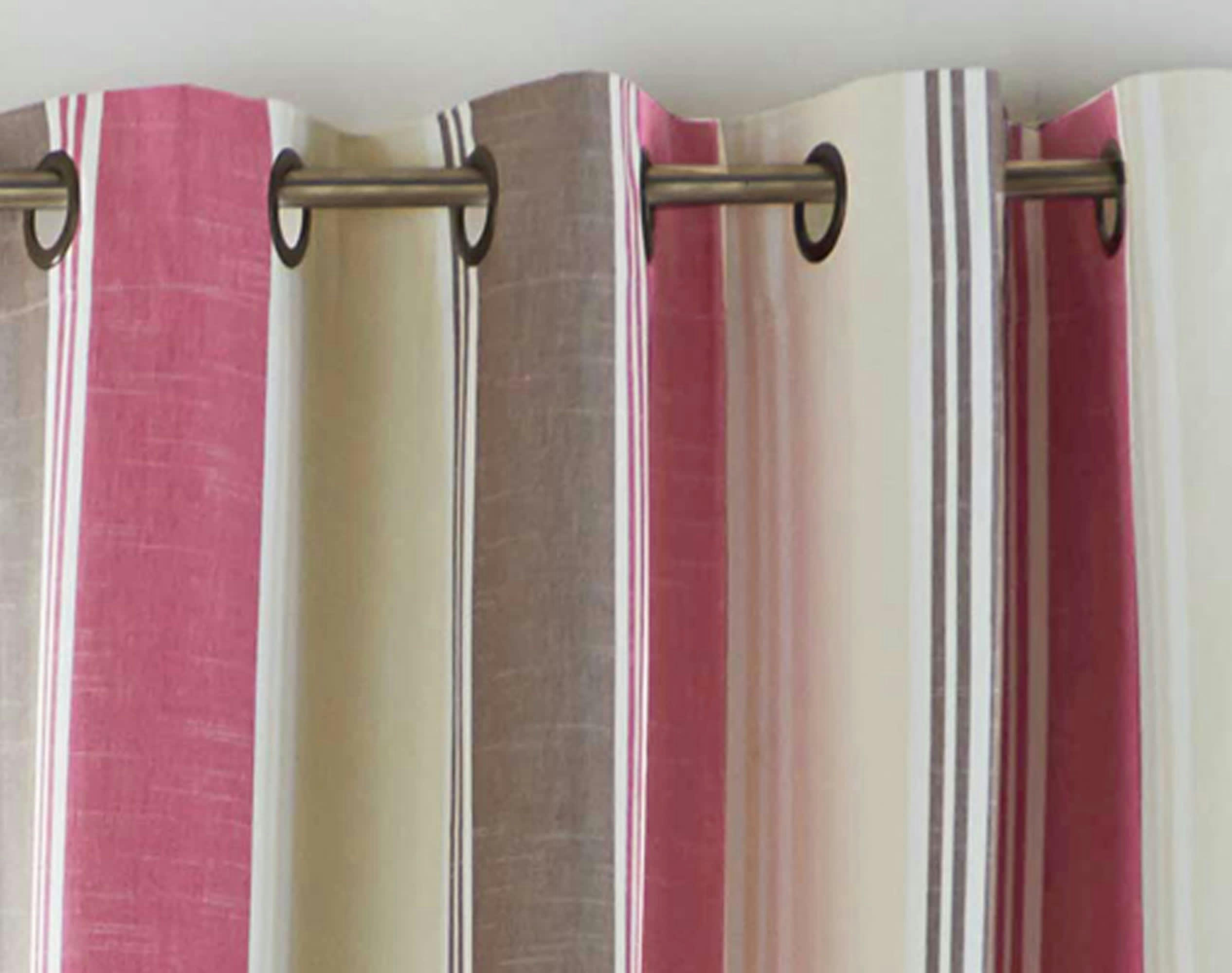 ALPS - Rideau à l'unité monté sur œillet 135x180 en coton rose