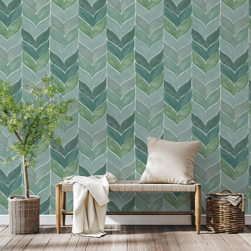 Sanders & Sanders behang grafisch motief groen - 53 cm x 10,05 m