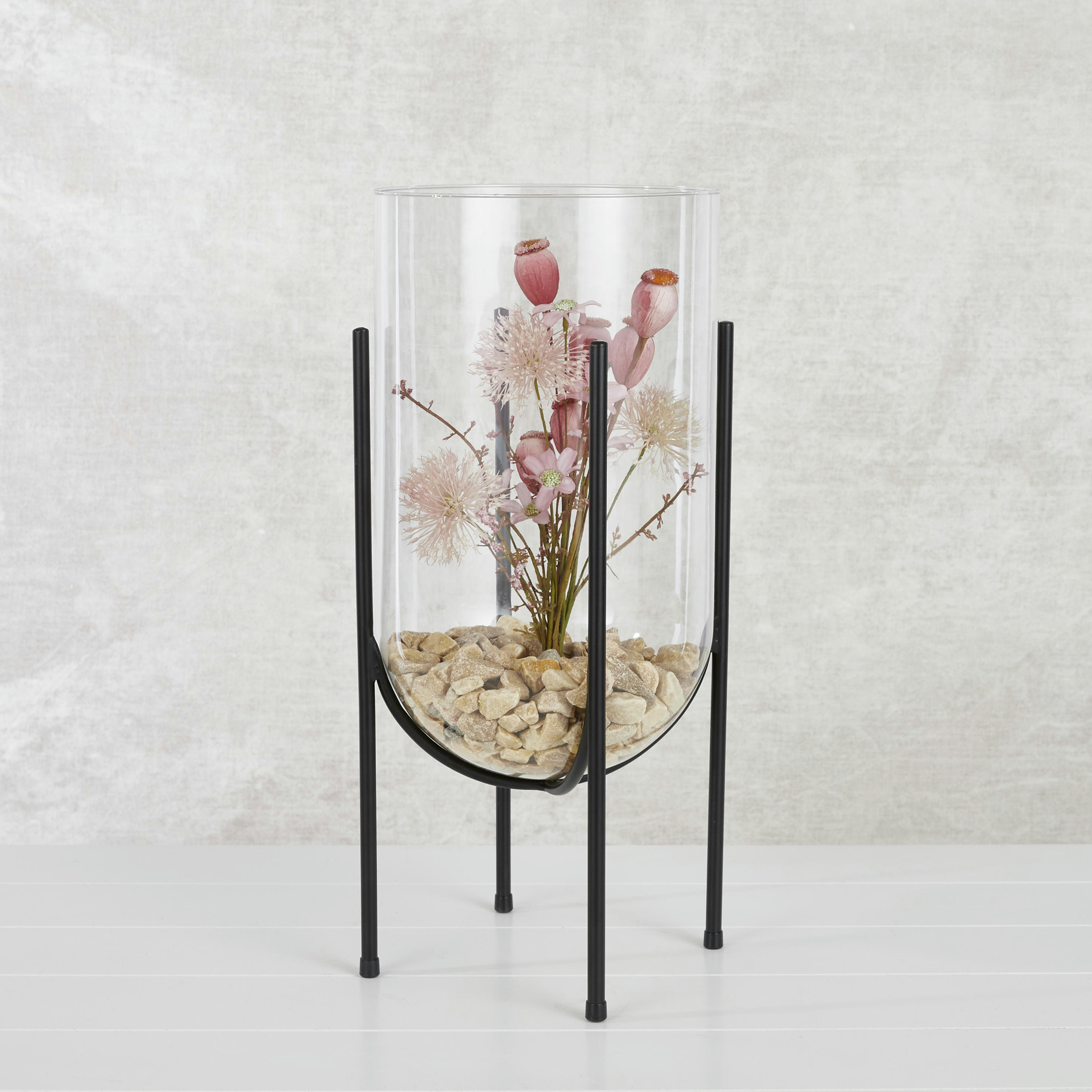 JAMEY - Vase sur support transparant H49,5