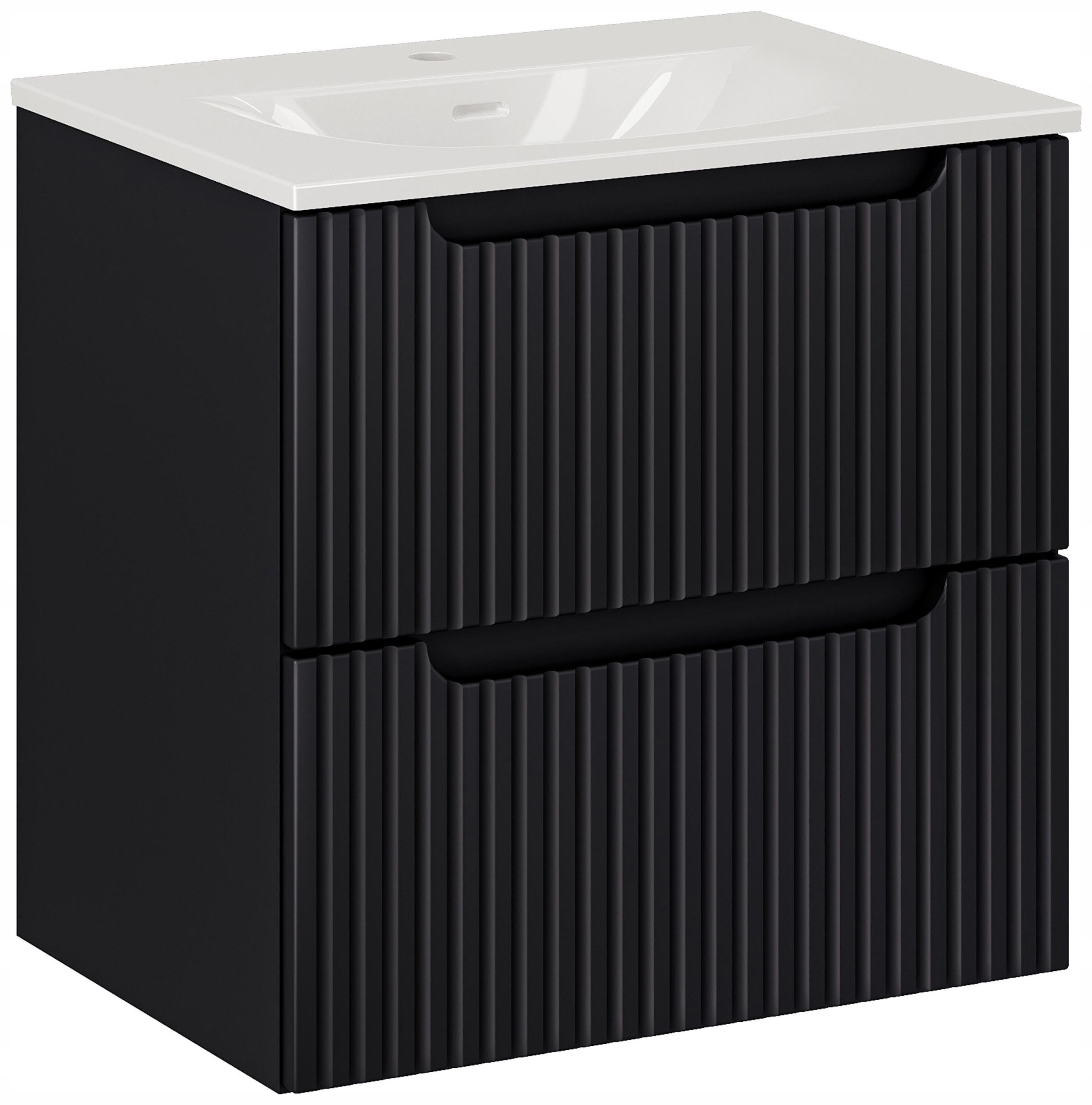 CZARNA szafka łazienkowa z umywalką 60 cm NOVA BLACK 82-60