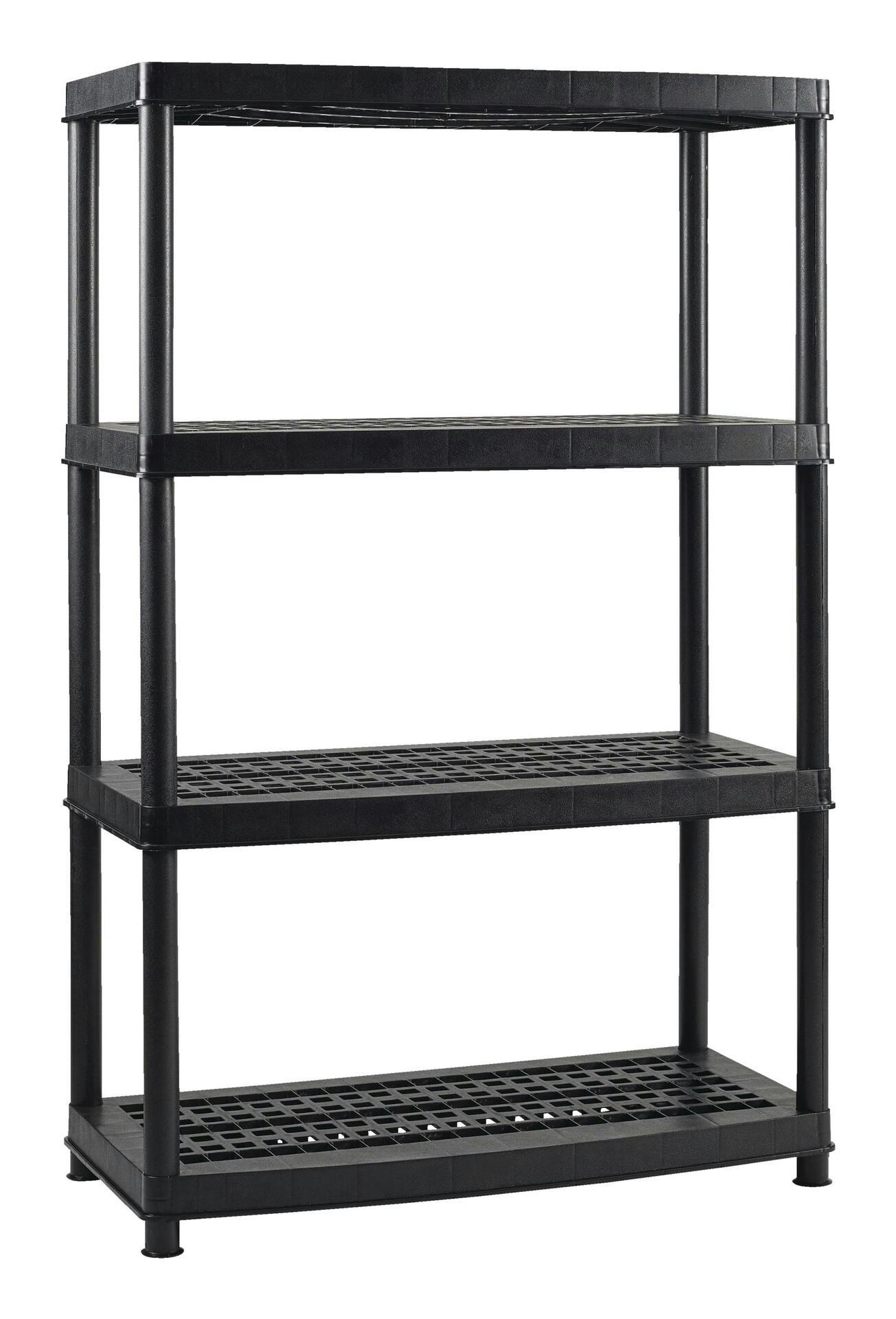 TuffStore® 4-Shelf Resin/PlasticStorage Rack / Shelving Unit, 36 x 18 x 54.5-in