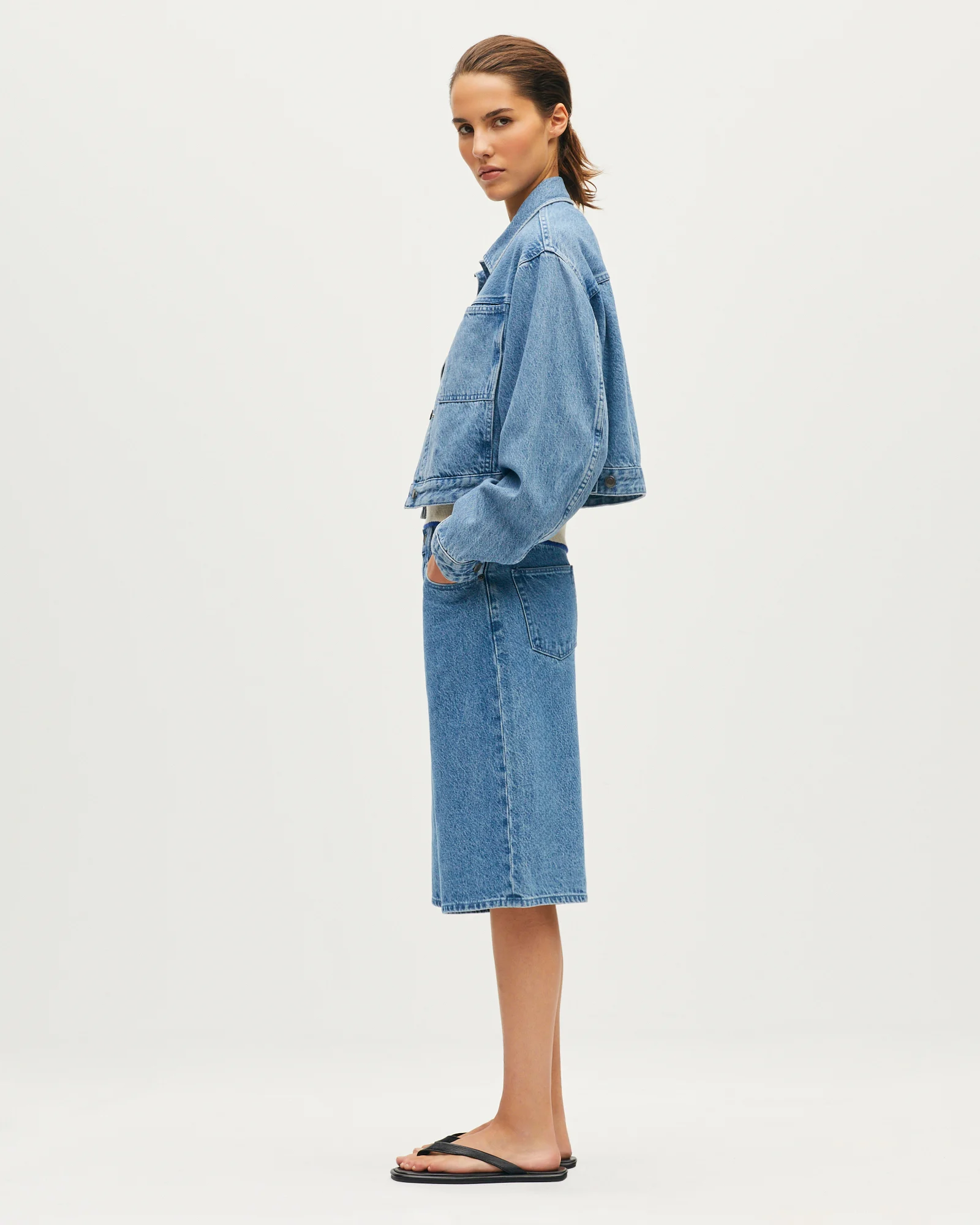 Veste courte en denim