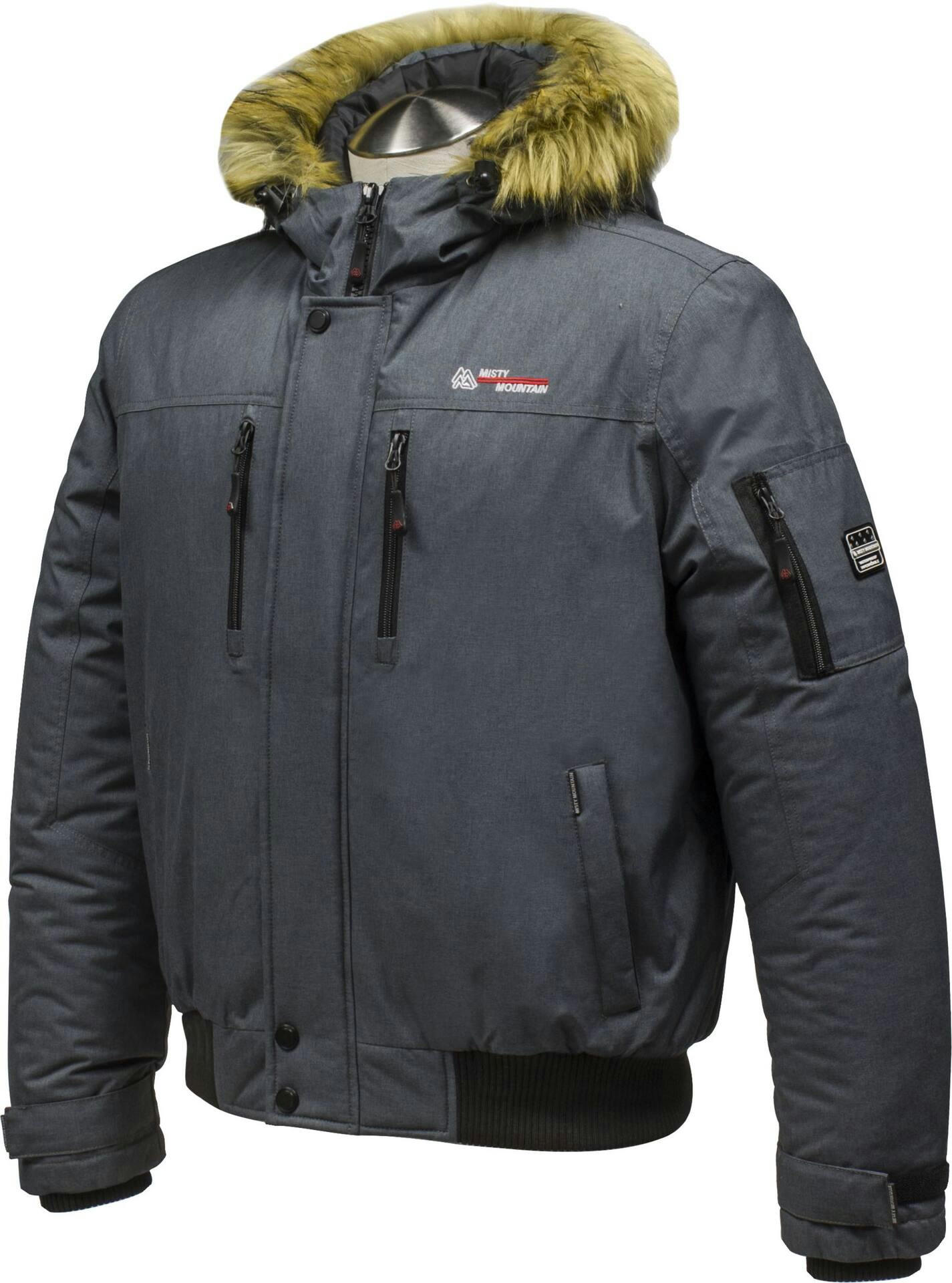 Misty Mountain Men's BlackIce Hooded Winter Parka Style Bomber Jacket Insulated Waterproof