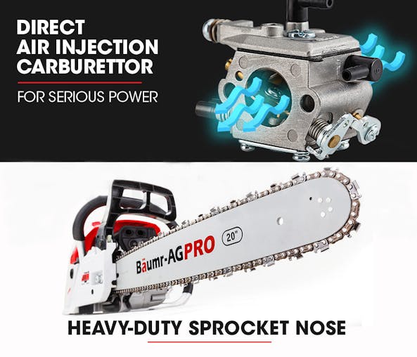 NNEMB 52cc 20 Bar E-Start Commercial Petrol Chainsaw SX52