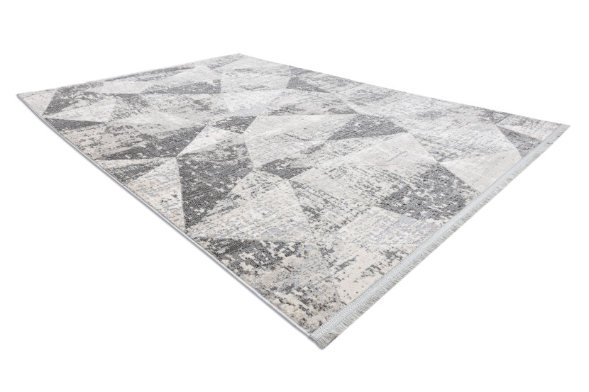 Dywan REBEC nowoczesny frędzle 51192A - dwa poziomy runa krem 280x370 cm