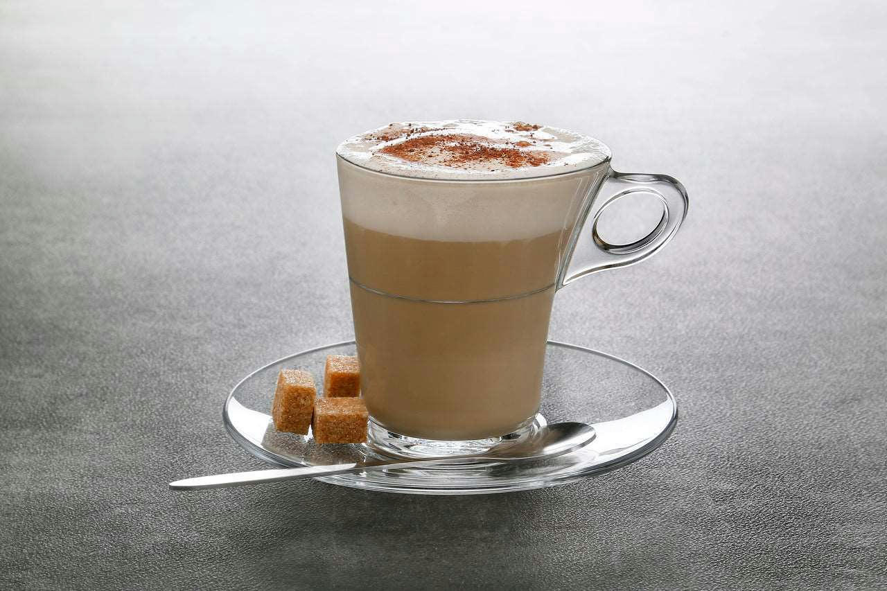 CAPRICE - Lot de 6-Tasse à espresso avec anse 9cl en verre résistant transparent