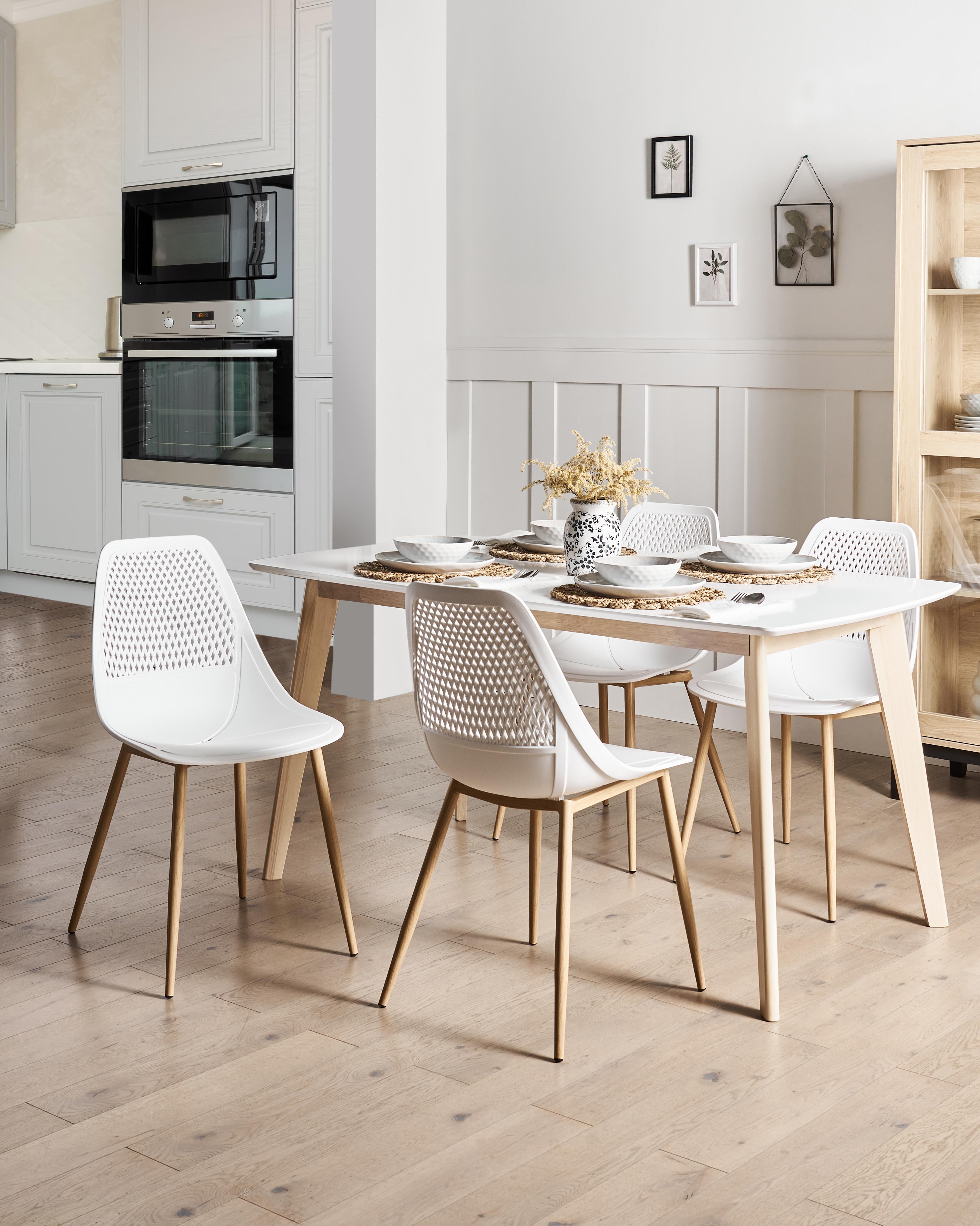 Set of 4 Dining Chairs HAZELTON White