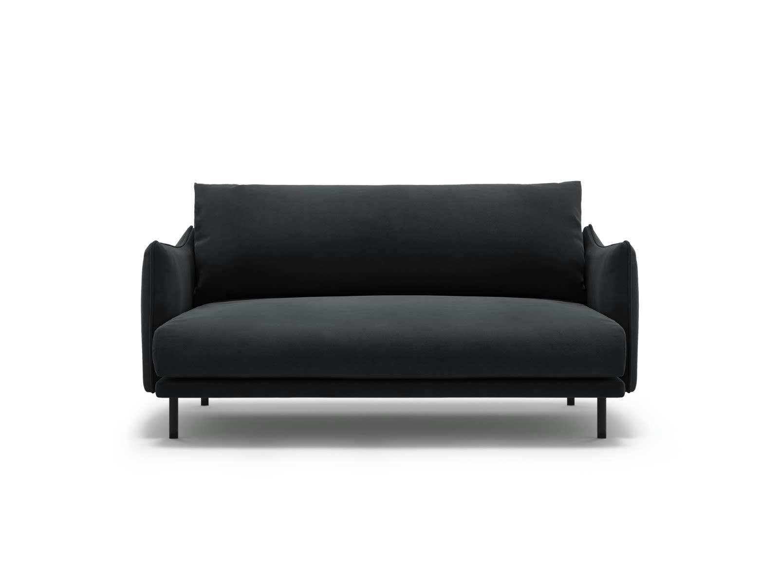 PARIS - Canapé 2 places en Velours Gris Foncé