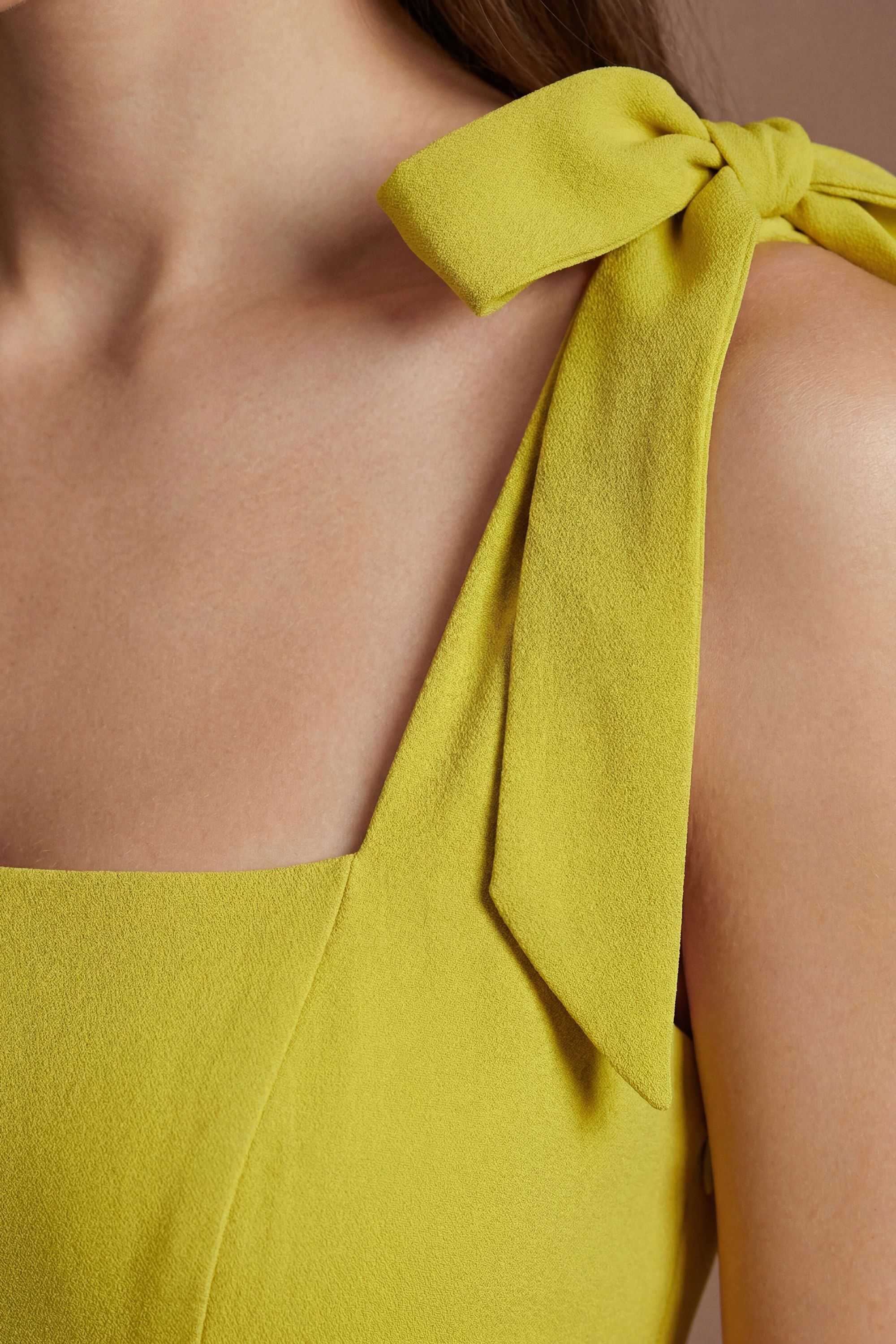Coast Sleeveless Crepe Midi Dress With Bow Detail Straps