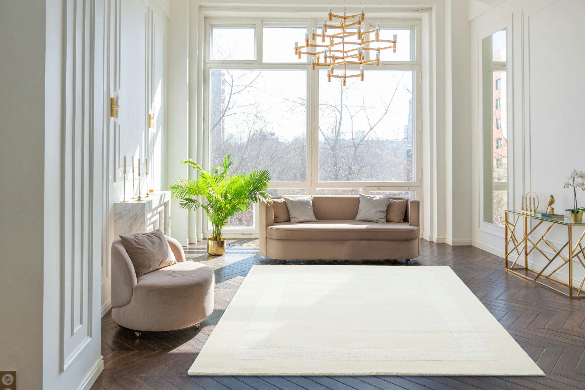 USEDOM - Tapis tufté main en laine naturelle Crème 80x150 cm