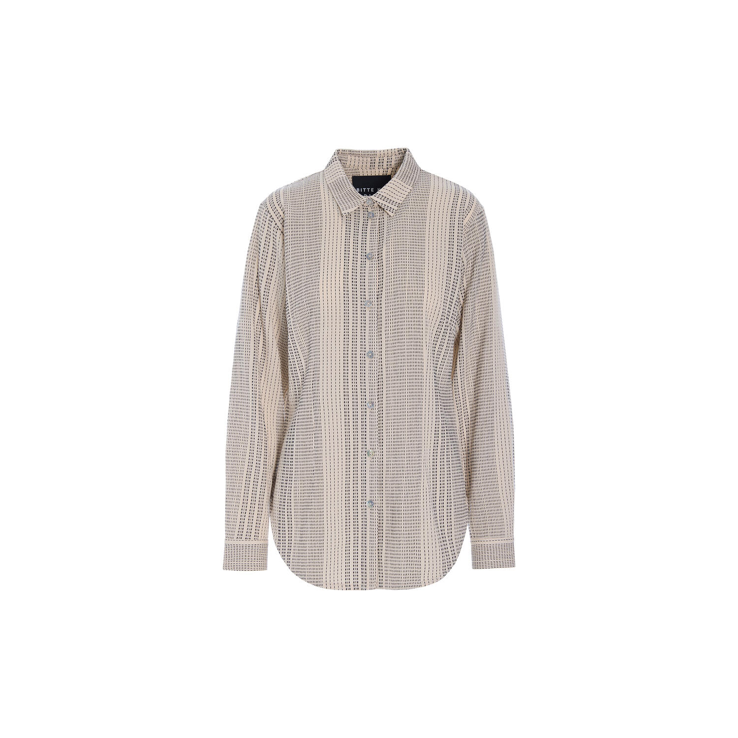 Shiko smal skjorte, ivory/black stitch
