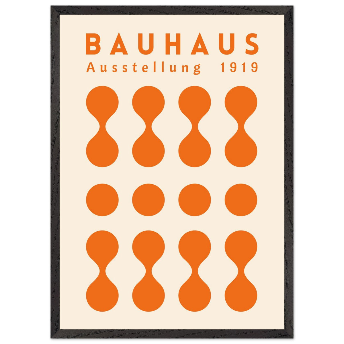 Artfulprints Poster met Lijst Bauhaus - Ausstellung orange  - 50x70 cm - Oranje