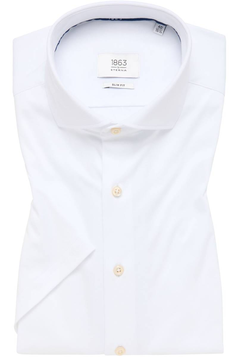 ETERNA 1863 Slim Fit Jerseyhemd weiss, Einfarbig