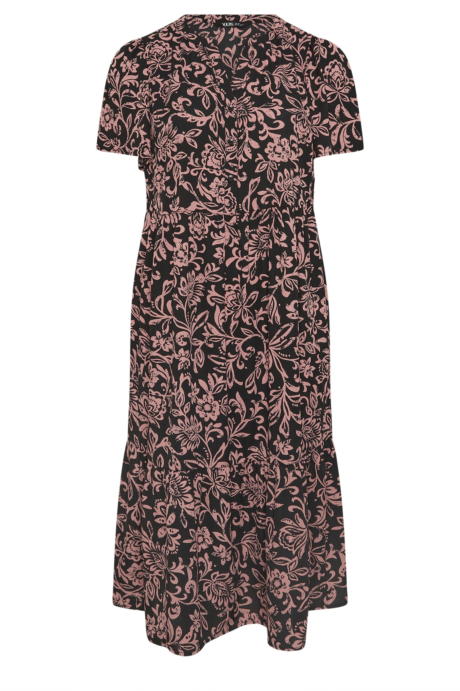 Yours Abstract Floral Placket Dress