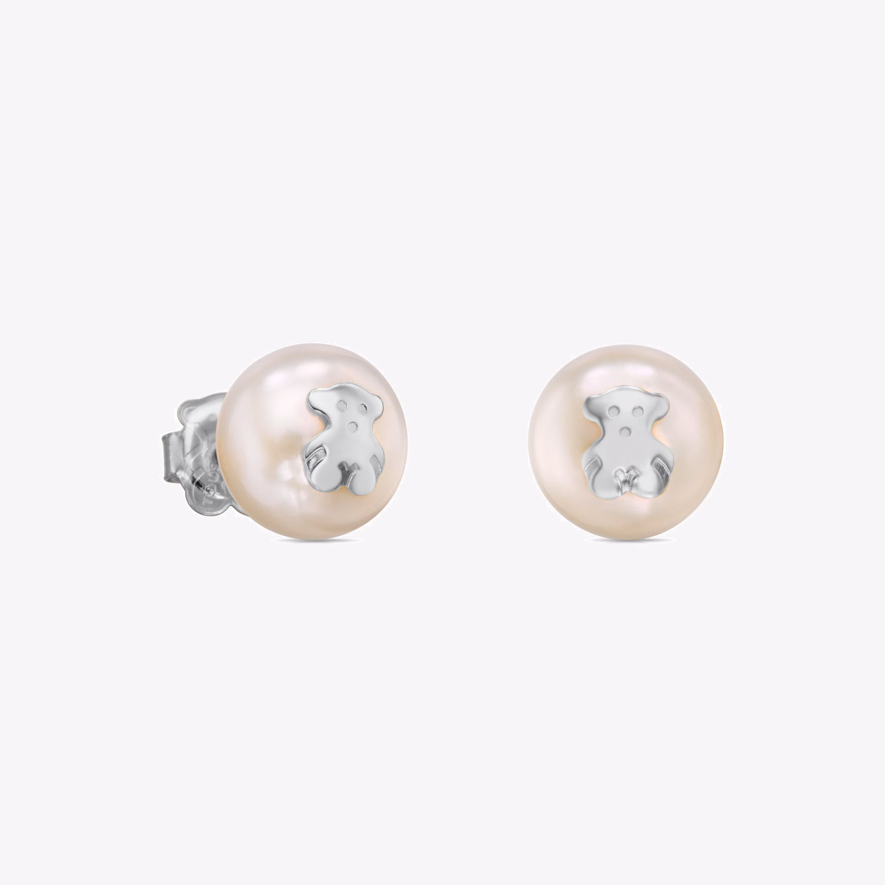 Pendientes pequeños de plata y perlas TOUS Bear