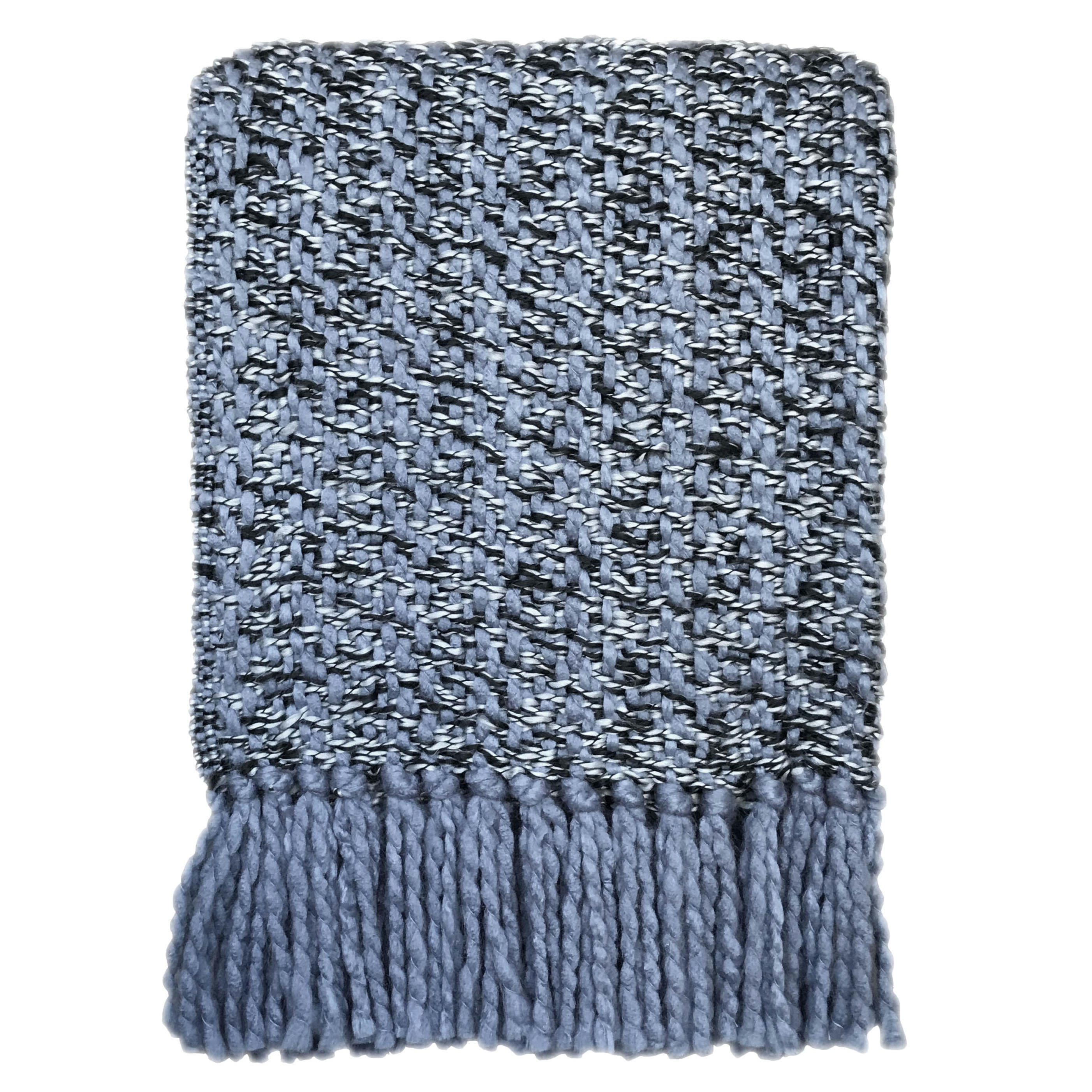 SOLID - Plaid de mêlée bleu et rose velour 125x150