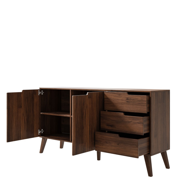 Komoda NIVARO 160 cm z szufladami do salonu orzech warmia