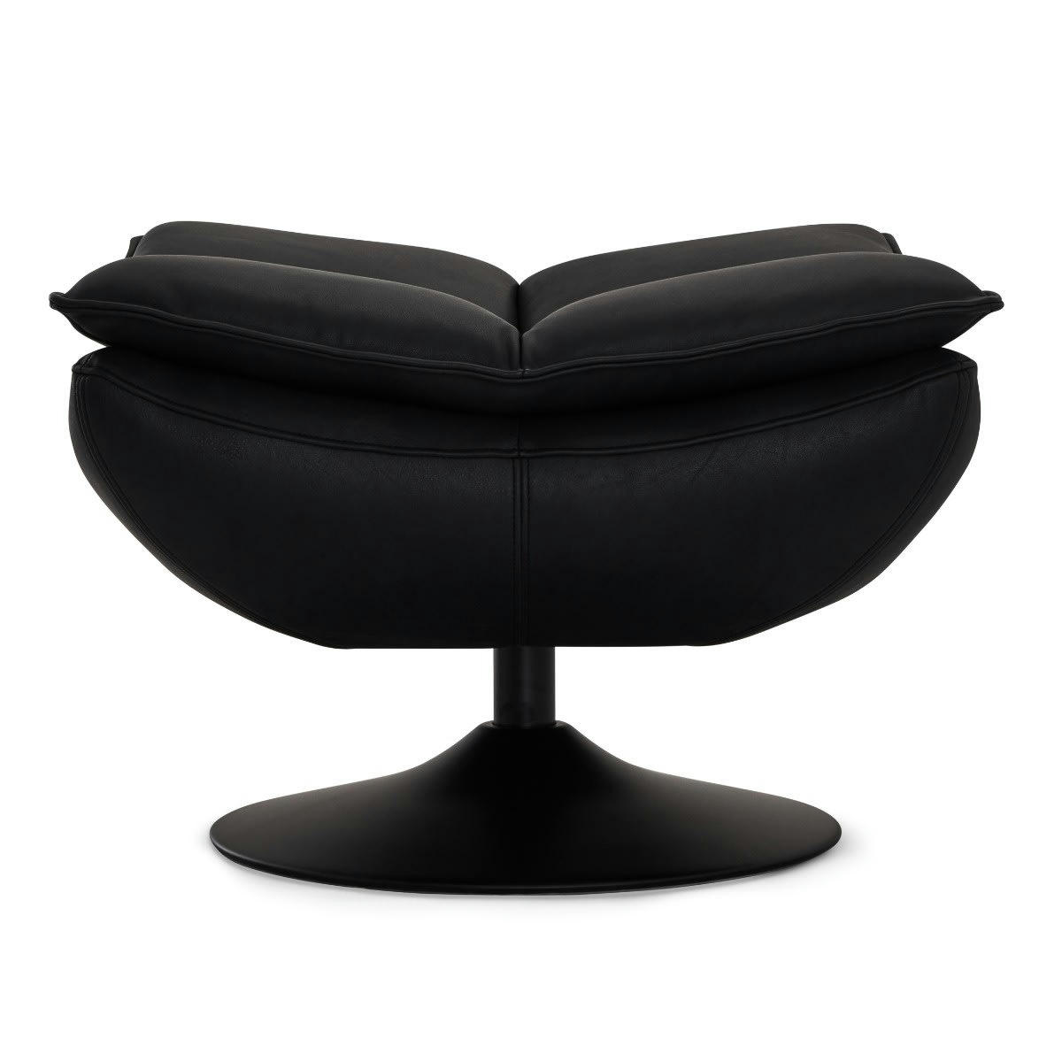 MIAMI - Repose-pieds en cuir noir