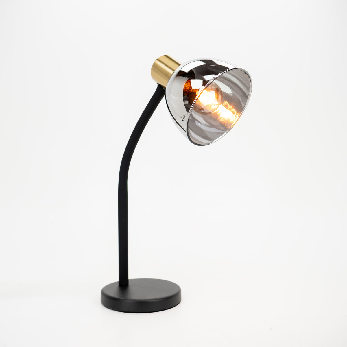 EGLO tafellamp Macere - bureaulamp - e14 - 34 cm - zwart/goud