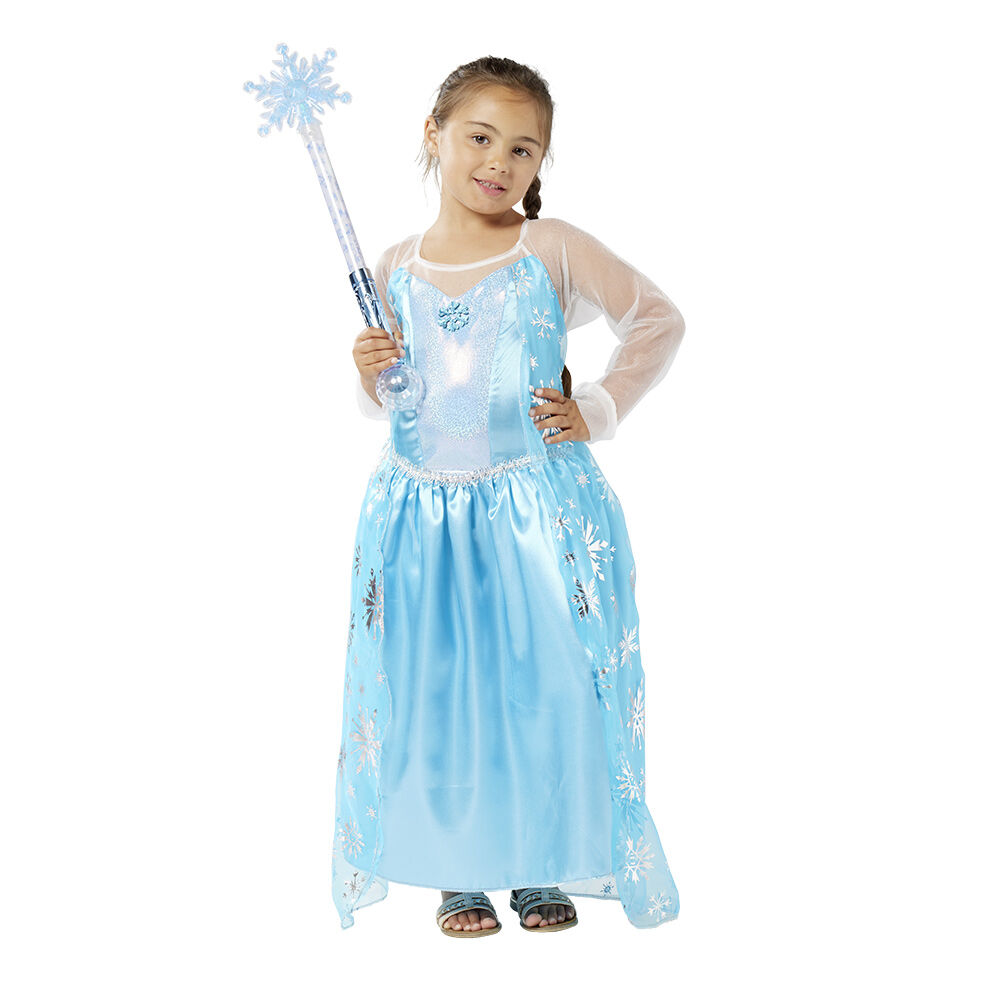 Déguisement Princesse des glaces robe bleu et argenté 4/6 ans
