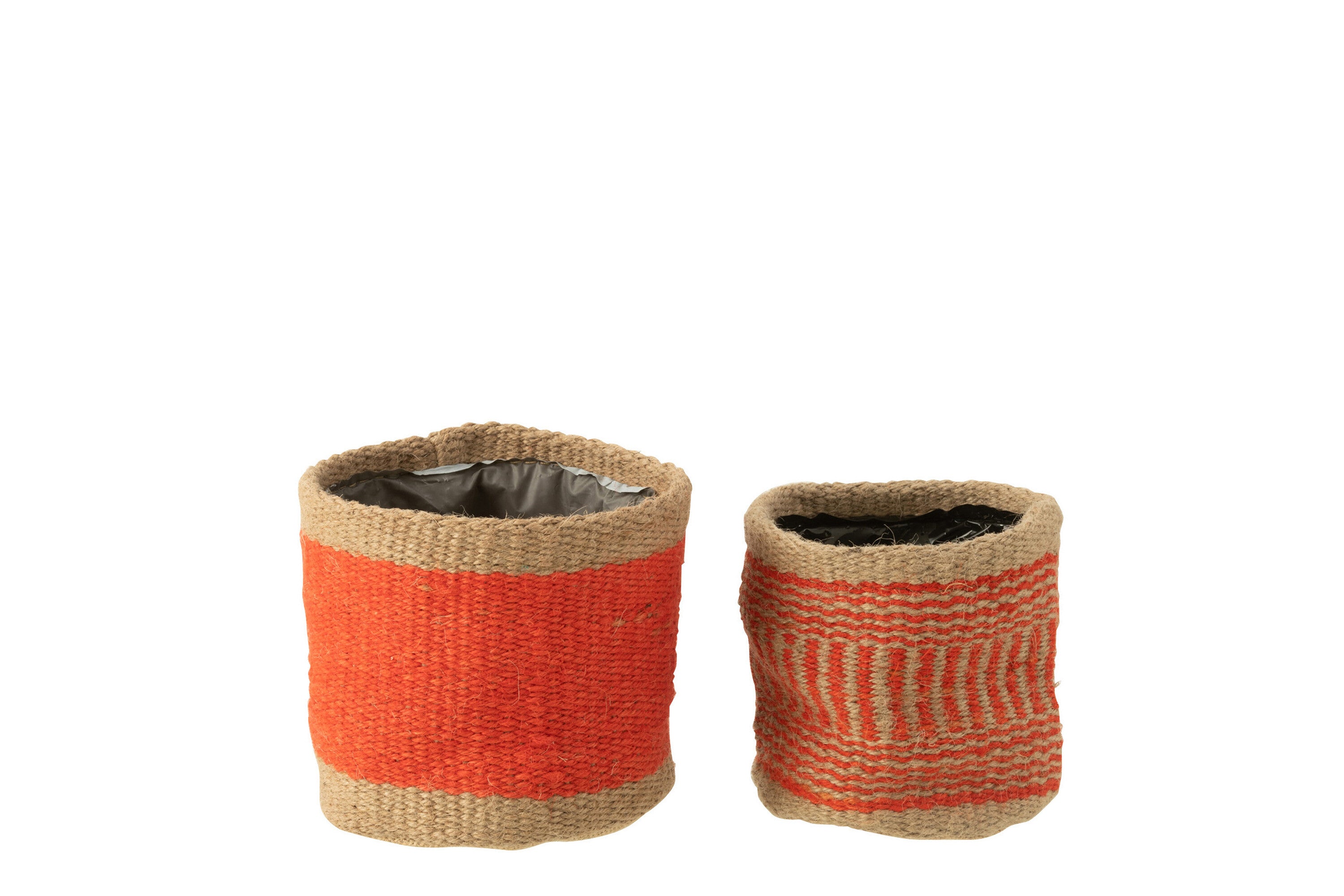 J-Line mand Rond + Band - jute - naturel oranje - XS S - 2 s