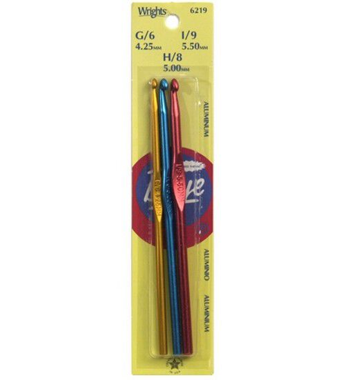Boye Starter Aluminum Crochet Hook Set Size G, H, I