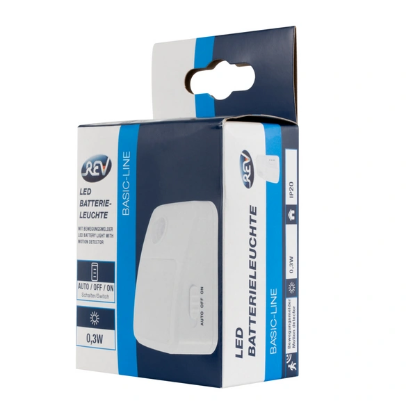 LED-Batterieleuchte mit Bewegungsmelder Kunststoff weiß 1 W